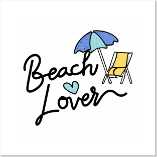 Beach Lover - Beach Theme Retro Summer Ocean Lovers Posters and Art